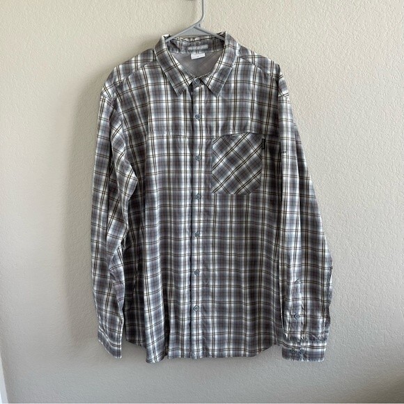 Columbia Insect Blocker Long Sleeve Button Down Plaid Mens Shirt XL - Picture 1 of 13